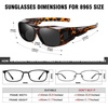 image:imageDUCO Fit Over Sunglasses Wraparound Sunglasses for Men Women Polarized Wear Over Sun Glasses UV Protection DC8965Brown Tortoiseshell Frame Grey Lens