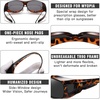 image:imageDUCO Fit Over Sunglasses Wraparound Sunglasses for Men Women Polarized Wear Over Sun Glasses UV Protection DC8965Brown Tortoiseshell Frame Grey Lens
