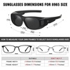 image:imageDUCO Fit Over Sunglasses Wraparound Sunglasses for Men Women Polarized Wear Over Sun Glasses UV Protection DC8965Matte Black Frame Grey Lens