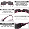 image:imageDUCO Fit Over Sunglasses Wraparound Sunglasses for Men Women Polarized Wear Over Sun Glasses UV Protection DC8965Purple Tortoiseshell Frame Grey Lens