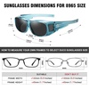 image:imageDUCO Fit Over Sunglasses Wraparound Sunglasses for Men Women Polarized Wear Over Sun Glasses UV Protection DC8965Transparent Blue Frame Grey Lens
