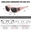 image:imageDUCO Fit Over Sunglasses Wraparound Sunglasses for Men Women Polarized Wear Over Sun Glasses UV Protection DC8965Transparent Pink Frame Grey Lens