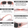 image:imageDUCO Fit Over Sunglasses Wraparound Sunglasses for Men Women Polarized Wear Over Sun Glasses UV Protection DC8965Transparent Pink Frame Grey Lens