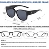 image:imageDUCO Fit Over Sunglasses for Men Women Wear Over Glasses Retro Wrap Around Polarized Sun Glasses UV400 Protection ABlack Frame Grey Lens