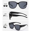 image:imageDUCO Fit Over Sunglasses for Men Women Wear Over Glasses Retro Wrap Around Polarized Sun Glasses UV400 Protection ABlack Frame Grey Lens
