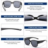 image:imageDUCO Fit Over Sunglasses for Men Women Wear Over Glasses Retro Wrap Around Polarized Sun Glasses UV400 Protection ABlack Frame Grey Lens