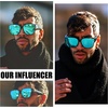 image:imageDUCO Fit Over Sunglasses for Men Women Wear Over Glasses Retro Wrap Around Polarized Sun Glasses UV400 Protection ABlack Frame Revo Blue Lens