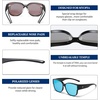image:imageDUCO Fit Over Sunglasses for Men Women Wear Over Glasses Retro Wrap Around Polarized Sun Glasses UV400 Protection ABlack Frame Revo Blue Lens
