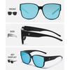 image:imageDUCO Fit Over Sunglasses for Men Women Wear Over Glasses Retro Wrap Around Polarized Sun Glasses UV400 Protection ABlack Frame Revo Blue Lens