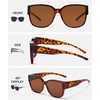 image:imageDUCO Fit Over Sunglasses for Men Women Wear Over Glasses Retro Wrap Around Polarized Sun Glasses UV400 Protection ATortoise Frame Brown Lens