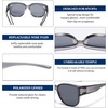 image:imageDUCO Fit Over Sunglasses for Men Women Wear Over Glasses Retro Wrap Around Polarized Sun Glasses UV400 Protection ATransparent Grey Frame Grey Lens