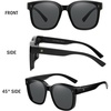 image:imageDUCO Fit Over Sunglasses for Men Women Wear Over Glasses Retro Wrap Around Polarized Sun Glasses UV400 ProtectionBblack Frame Grey Lens