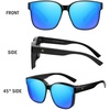 image:imageDUCO Fit Over Sunglasses for Men Women Wear Over Glasses Retro Wrap Around Polarized Sun Glasses UV400 ProtectionBblack Frame Revo Blue Lens
