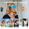 image:imageDUCO Fit Over Sunglasses for Men Women Wear Over Glasses Retro Wrap Around Polarized Sun Glasses UV400 ProtectionBblack Frame Revo Blue Lens