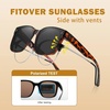 image:imageDUCO Fit Over Sunglasses for Men Women Wear Over Glasses Retro Wrap Around Polarized Sun Glasses UV400 ProtectionBtortoise Frame Grey Lens