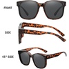 image:imageDUCO Fit Over Sunglasses for Men Women Wear Over Glasses Retro Wrap Around Polarized Sun Glasses UV400 ProtectionBtortoise Frame Grey Lens