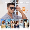 image:imageDUCO Fit Over Sunglasses for Men Women Wear Over Glasses Retro Wrap Around Polarized Sun Glasses UV400 ProtectionBtransparent Frame Grey Lens