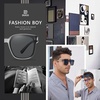 image:imageDUCO Fit Over Sunglasses for Men Women Wear Over Glasses Retro Wrap Around Polarized Sun Glasses UV400 ProtectionBtransparent Frame Grey Lens