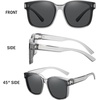 image:imageDUCO Fit Over Sunglasses for Men Women Wear Over Glasses Retro Wrap Around Polarized Sun Glasses UV400 ProtectionBtransparent Frame Grey Lens