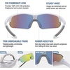 image:imageDUCO Kids Baseball Sunglasses Age 410 Girls Boys Polarized Glasses DK261  Unbreakable Sports Sunglasses UV400 Protection Flexible Frame Incl Case amp StrapWhite Frame Grey Temple Revo Yellow Lens