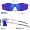 image:imageDUCO Kids Baseball Sunglasses Age 410 Girls Boys Polarized Glasses DK261  Unbreakable Sports Sunglasses UV400 Protection Flexible Frame Incl Case amp StrapWhite Frame Grey Temple Revo Blue Lens