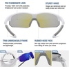 image:imageDUCO Kids Baseball Sunglasses Age 410 Girls Boys Polarized Glasses DK261  Unbreakable Sports Sunglasses UV400 Protection Flexible Frame Incl Case amp StrapWhite Frame Grey Temple Revo Blue Lens