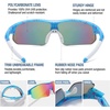 image:imageDUCO Kids Baseball Sunglasses Age 410 Girls Boys Polarized Glasses DK261  Unbreakable Sports Sunglasses UV400 Protection Flexible Frame Incl Case amp StrapBlue Frame White Temple Revo Orange Lens