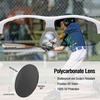 image:imageDUCO Kids Baseball Sunglasses Age 410 Girls Boys Polarized Glasses DK261  Unbreakable Sports Sunglasses UV400 Protection Flexible Frame Incl Case amp StrapWhite Frame Grey Temple Revo Blue Lens