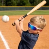 image:imageDUCO Kids Baseball Sunglasses Age 410 Girls Boys Polarized Glasses DK261  Unbreakable Sports Sunglasses UV400 Protection Flexible Frame Incl Case amp StrapWhite Frame Black Dot Revo Blue Lens
