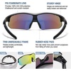 image:imageDUCO Kids Baseball Sunglasses Age 410 Girls Boys Polarized Glasses DK261  Unbreakable Sports Sunglasses UV400 Protection Flexible Frame Incl Case amp StrapBlack Frame Black Temple Revo Orange Lens