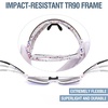 image:imageDUCO Kids Baseball Sunglasses for Boys Girls Age 616 Polarized  UV400 Protection Youth Cycling Goggles for Boys Girls Unbreakable Flexible Frame with Case amp Carry Case11 White Frame Revo Blue Lens