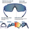image:imageDUCO Kids Baseball Sunglasses for Boys Girls Age 616 Polarized  UV400 Protection Youth Cycling Goggles for Boys Girls Unbreakable Flexible Frame with Case amp Carry Case05 Dark Blue Frame Revo Orange Lens