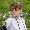image:imageDUCO Kids Baseball Sunglasses for Boys Girls Age 616 Polarized  UV400 Protection Youth Cycling Goggles for Boys Girls Unbreakable Flexible Frame with Case amp Carry Case15 Orange Frame Revo Orange Lens