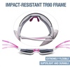 image:imageDUCO Kids Baseball Sunglasses for Boys Girls Age 616 Polarized  UV400 Protection Youth Cycling Goggles for Boys Girls Unbreakable Flexible Frame with Case amp Carry Case27 White Frame Revo Pink Lens