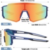 image:imageDUCO Kids Baseball Sunglasses for Boys Girls Age 616 Polarized  UV400 Protection Youth Cycling Goggles for Boys Girls Unbreakable Flexible Frame with Case amp Carry Case05 Dark Blue Frame Revo Orange Lens