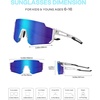 image:imageDUCO Kids Baseball Sunglasses for Boys Girls Age 616 Polarized  UV400 Protection Youth Cycling Goggles for Boys Girls Unbreakable Flexible Frame with Case amp Carry Case01 White Frame Revo Blue Lens