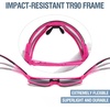 image:imageDUCO Kids Baseball Sunglasses for Boys Girls Age 616 Polarized  UV400 Protection Youth Cycling Goggles for Boys Girls Unbreakable Flexible Frame with Case amp Carry Case10 Pink Frame Revo Pink Lens