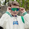 image:imageDUCO Kids Baseball Sunglasses for Boys Girls Age 616 Polarized  UV400 Protection Youth Cycling Goggles for Boys Girls Unbreakable Flexible Frame with Case amp Carry Case22 Green Frame Revo Green Lens