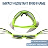 image:imageDUCO Kids Baseball Sunglasses for Boys Girls Age 616 Polarized  UV400 Protection Youth Cycling Goggles for Boys Girls Unbreakable Flexible Frame with Case amp Carry Case12 Green Frame Revo Orange Lens