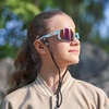 image:imageDUCO Kids Baseball Sunglasses for Boys Girls Age 616 Polarized  UV400 Protection Youth Cycling Goggles for Boys Girls Unbreakable Flexible Frame with Case amp Carry Case13 Light Blue Frame Revo Purple Lens