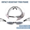 image:imageDUCO Kids Baseball Sunglasses for Boys Girls Age 616 Polarized  UV400 Protection Youth Cycling Goggles for Boys Girls Unbreakable Flexible Frame with Case amp Carry Case25 Clear Frame Revo Blue Lens