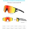 image:imageDUCO Kids Baseball Sunglasses for Boys Girls Age 616 Polarized  UV400 Protection Youth Cycling Goggles for Boys Girls Unbreakable Flexible Frame with Case amp Carry Case04 Black Frame Revo Orange Lens