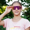 image:imageDUCO Kids Baseball Sunglasses for Boys Girls Age 616 Polarized  UV400 Protection Youth Cycling Goggles for Boys Girls Unbreakable Flexible Frame with Case amp Carry Case10 Pink Frame Revo Pink Lens