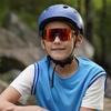 image:imageDUCO Kids Baseball Sunglasses for Boys Girls Age 616 Polarized  UV400 Protection Youth Cycling Goggles for Boys Girls Unbreakable Flexible Frame with Case amp Carry Case09 Black Frame Revo Orange Lens