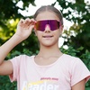 image:imageDUCO Kids Baseball Sunglasses for Boys Girls Age 616 Polarized  UV400 Protection Youth Cycling Goggles for Boys Girls Unbreakable Flexible Frame with Case amp Carry Case14 Pink Frame Revo Colorful Lens