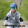 image:imageDUCO Kids Baseball Sunglasses for Boys Girls Age 616 Polarized  UV400 Protection Youth Cycling Goggles for Boys Girls Unbreakable Flexible Frame with Case amp Carry Case07 Clear Blue Frame Revo Blue Lens