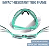 image:imageDUCO Kids Baseball Sunglasses for Boys Girls Age 616 Polarized  UV400 Protection Youth Cycling Goggles for Boys Girls Unbreakable Flexible Frame with Case amp Carry Case24 Mint Green Frame Revo Blue Lens