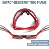 image:imageDUCO Kids Baseball Sunglasses for Boys Girls Age 616 Polarized  UV400 Protection Youth Cycling Goggles for Boys Girls Unbreakable Flexible Frame with Case amp Carry Case16 Red Frame Revo Orange Lens