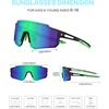 image:imageDUCO Kids Baseball Sunglasses for Boys Girls Age 616 Polarized  UV400 Protection Youth Cycling Goggles for Boys Girls Unbreakable Flexible Frame with Case amp Carry CaseBlack Frame Green Temple Revo Green Lens