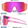 image:imageDUCO Kids Baseball Sunglasses for Boys Girls Age 616 Polarized  UV400 Protection Youth Cycling Goggles for Boys Girls Unbreakable Flexible Frame with Case amp Carry Case14 Pink Frame Revo Colorful Lens